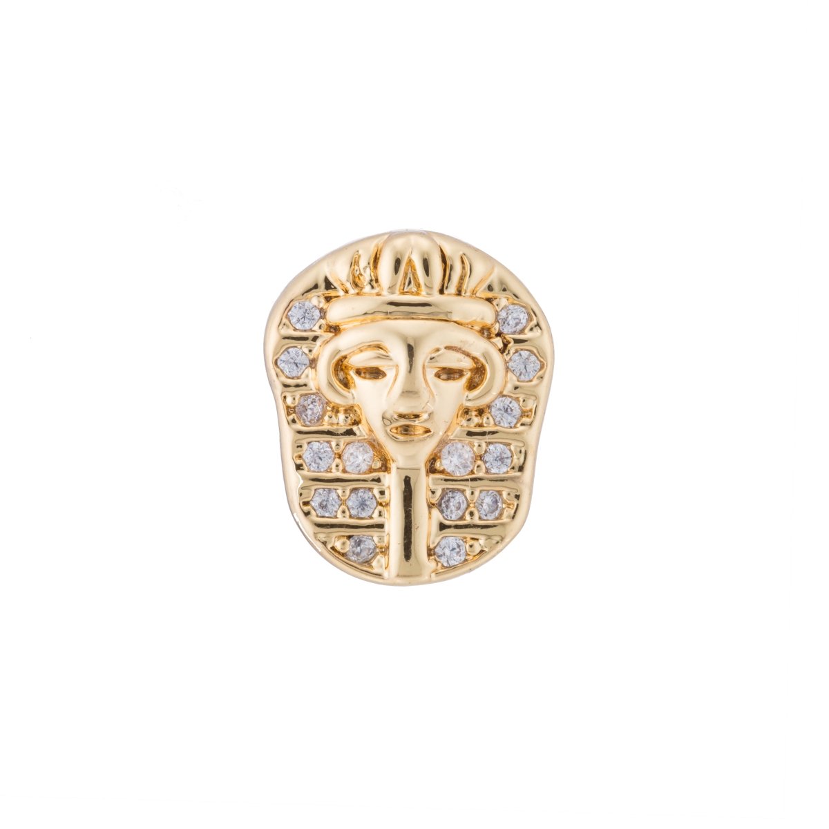 Gold Filled Micro Paved Ancient Egyptian Pharaoh Egyptian Headdress Bead | B-057