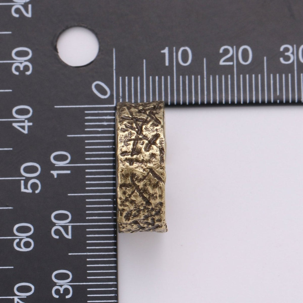 Gold Hammered Band--Men's Gold Adjustable Ring--Stackable Band--Simple and Unique--Gold Plated Hammered Band-Rustic Band