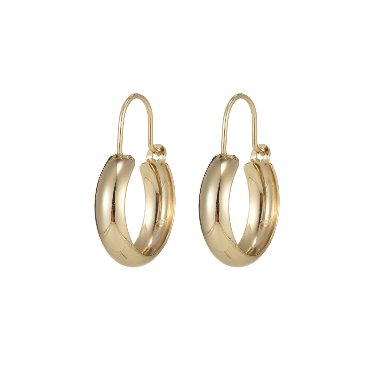 Gold Hoop Earrings, Small Hoop Earrings, Medium Minimal Hoop Earrings, Dainty Hoop Earrings, Thick 14k Gold Filled Hoop Earrings Q-072