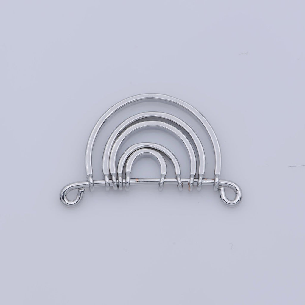 Gold Rainbow Shape Charm for Necklace Pendant Double Bail Dual Loop Charm for Jewelry Making Supply, White Gold Rainbow CONNECTOR F-319 F-575 Y-378,Y-379