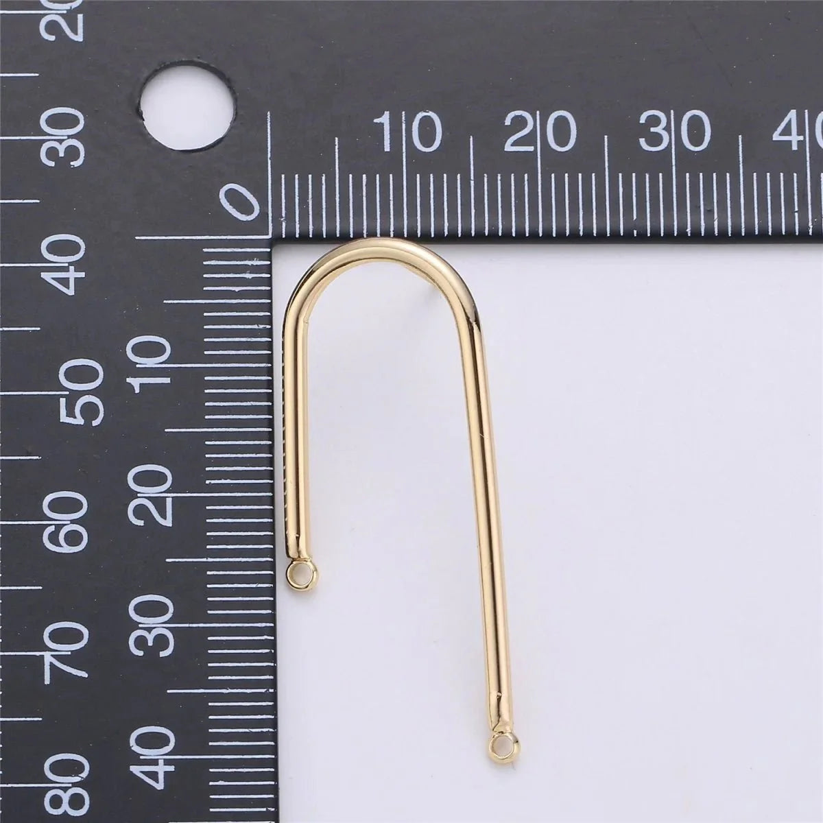 Gold Rectangular Post Earring, Geometric Earrings with Open Link for DIY Earring Jewelry Making Gold Filled K-252