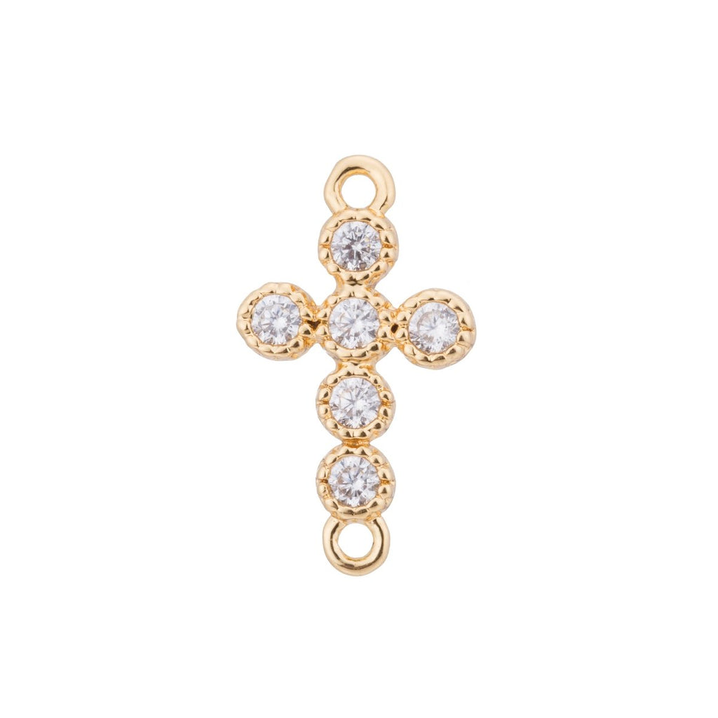 Gold / Silver Cross Charm, Peace Love Hope Believe, Family, Mother, Craft DIY Cubic Zirconia Bracelet Charm Bead Connector For Jewelry Making F-108