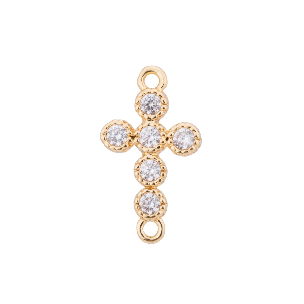 Gold / Silver Cross Charm, Peace Love Hope Believe, Family, Mother, Craft DIY Cubic Zirconia Bracelet Charm Bead Connector For Jewelry Making F-108