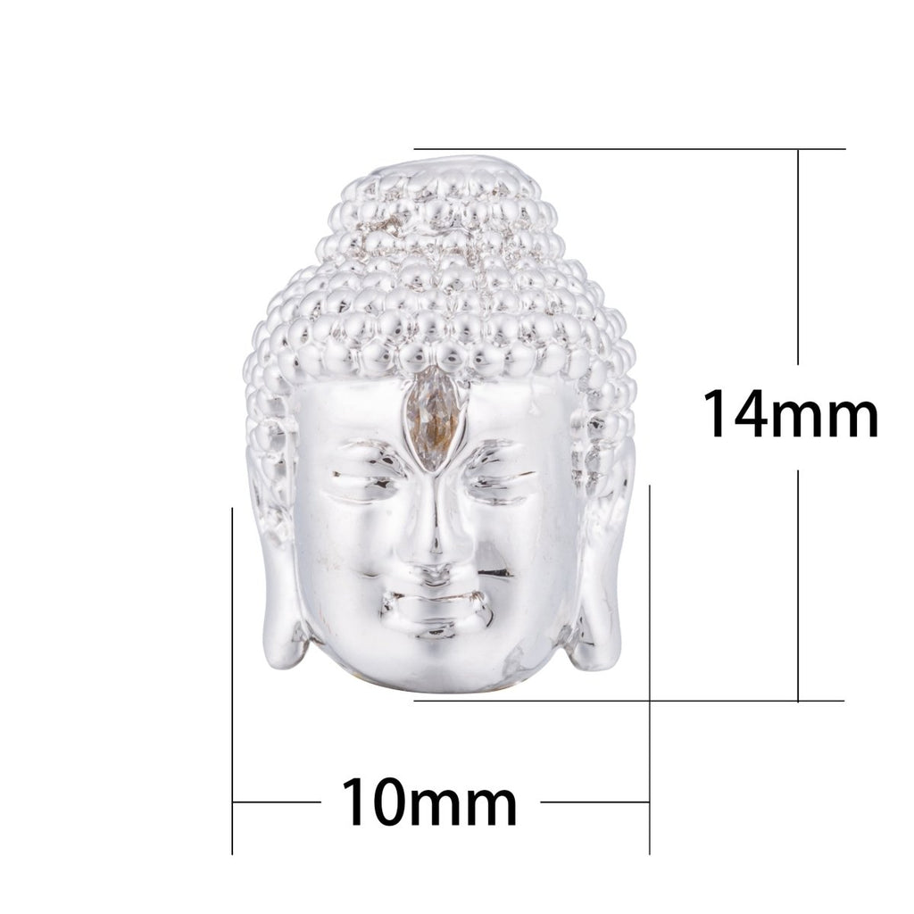 Gold / Silver / Rose Gold Meditation Buddha Head Spacer Beads | B-027
