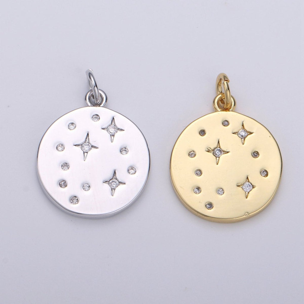 Gold Star Jewelry Gold Sky Galaxy Charm Jewelry Making Supply 24K Gold Filled Findings Silver Celestial Jewelry D-530 D-531