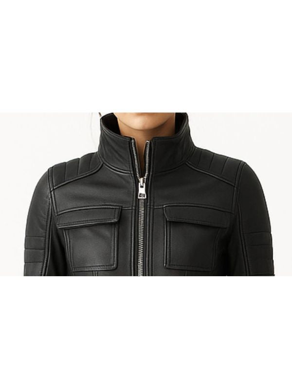 Grace Leather Black Jacket - Women Leather Jacket Black