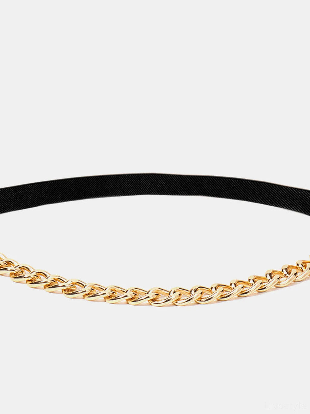 Half Chain Elastic Belt with Gold Alloy Hardware