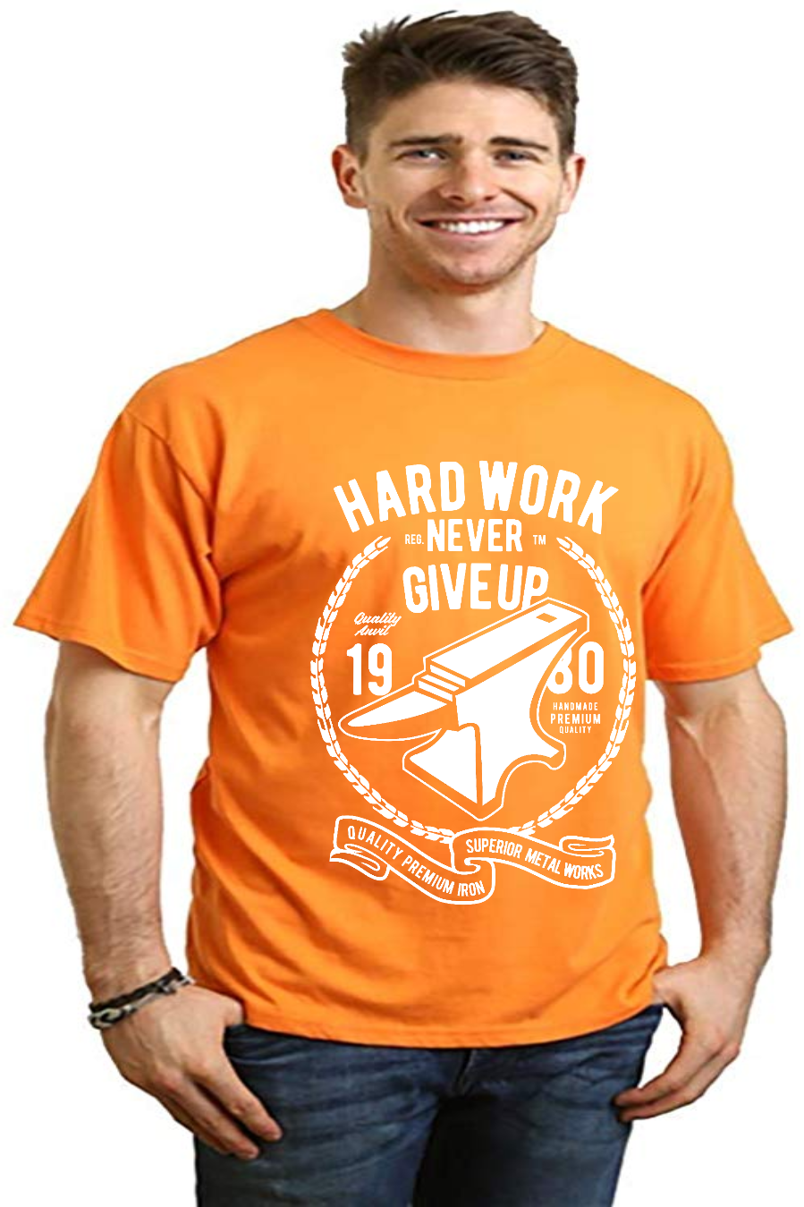 Hard Work Anvil Men's Bamboo Viscose/Organic Cotton Short Sleeve Graphic T-Shirt