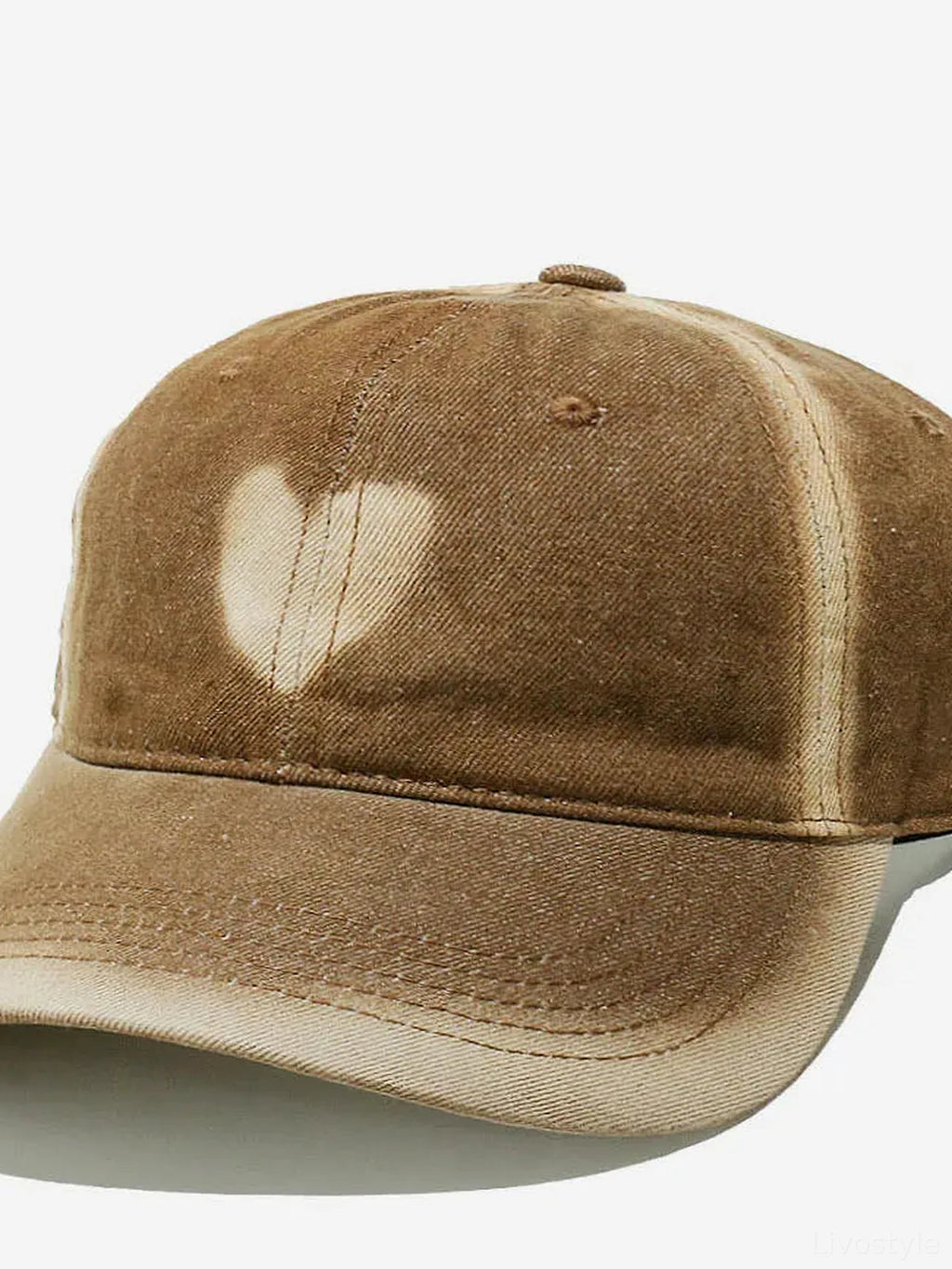Heart Detail Cotton Distressed Baseball Cap