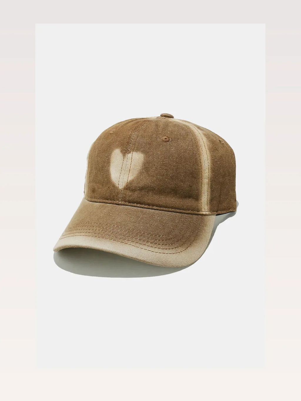 Heart Detail Cotton Distressed Baseball Cap