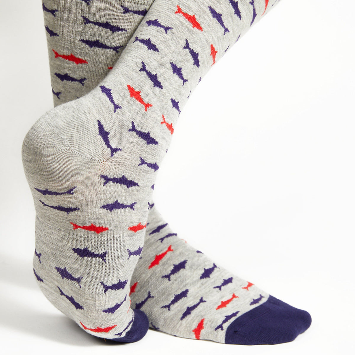 Heather Grey Sharks  - Dress Socks