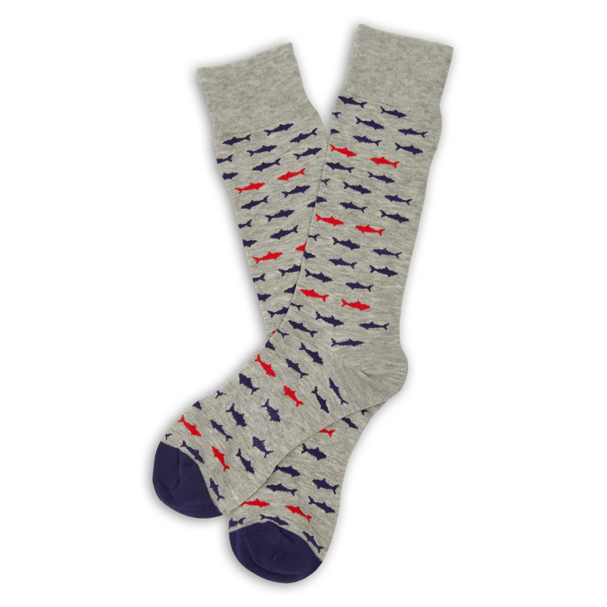 Heather Grey Sharks  - Dress Socks