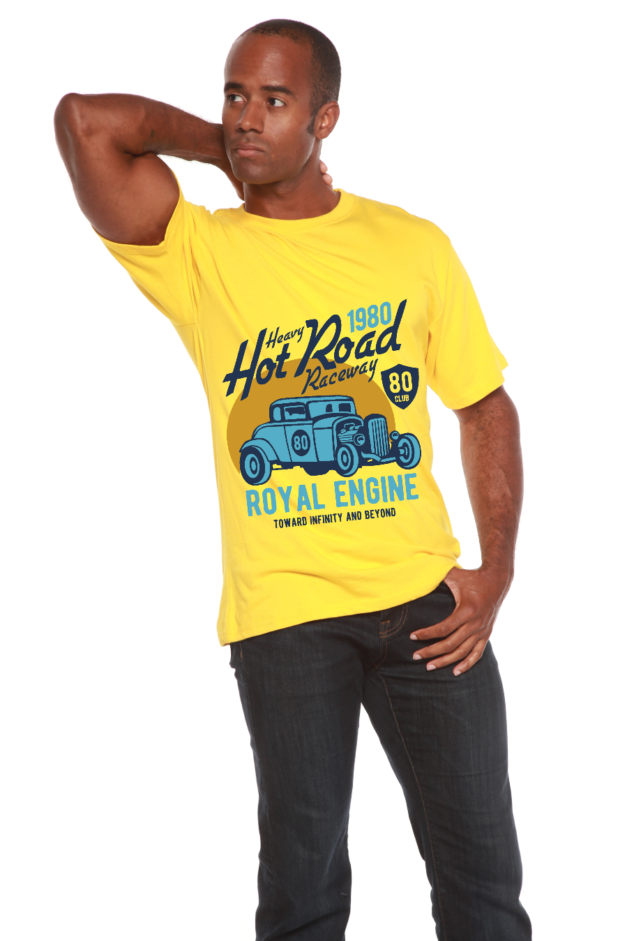 Heavy Hot Road Men's Bamboo Viscose/Organic Cotton Short Sleeve Graphic T-Shirt