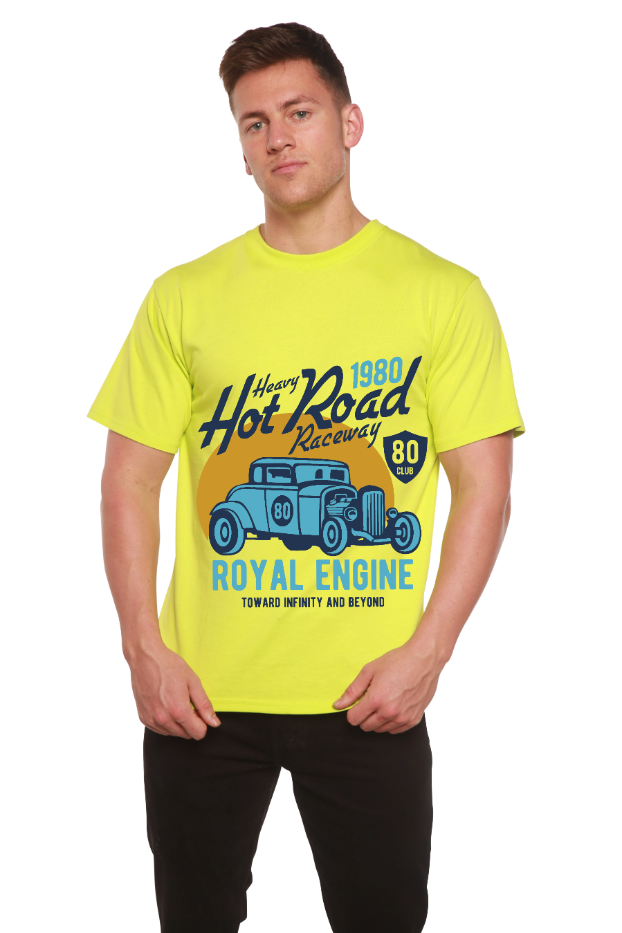 Heavy Hot Road Men's Bamboo Viscose/Organic Cotton Short Sleeve Graphic T-Shirt