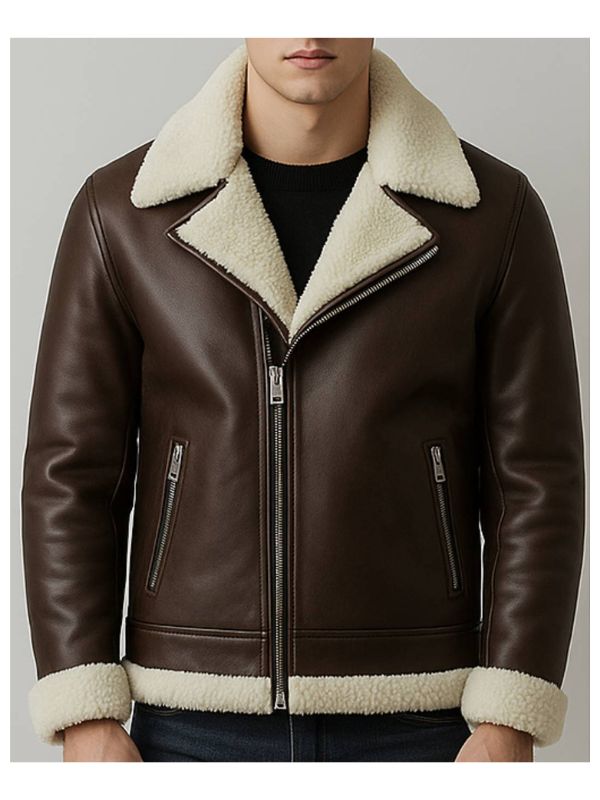 Men's Hudson Brown Leather Biker Jacket