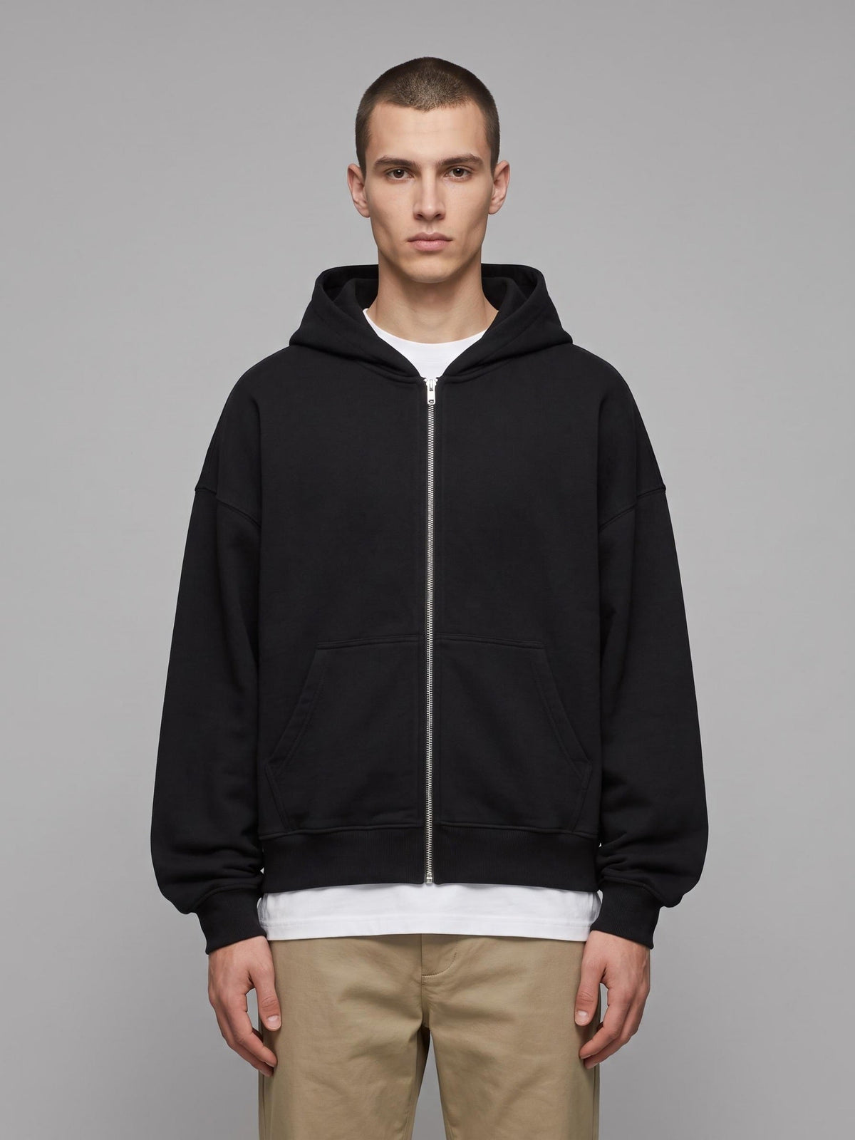 Loki & Ivy Fleeced Full-Zip Boxy Hoodie