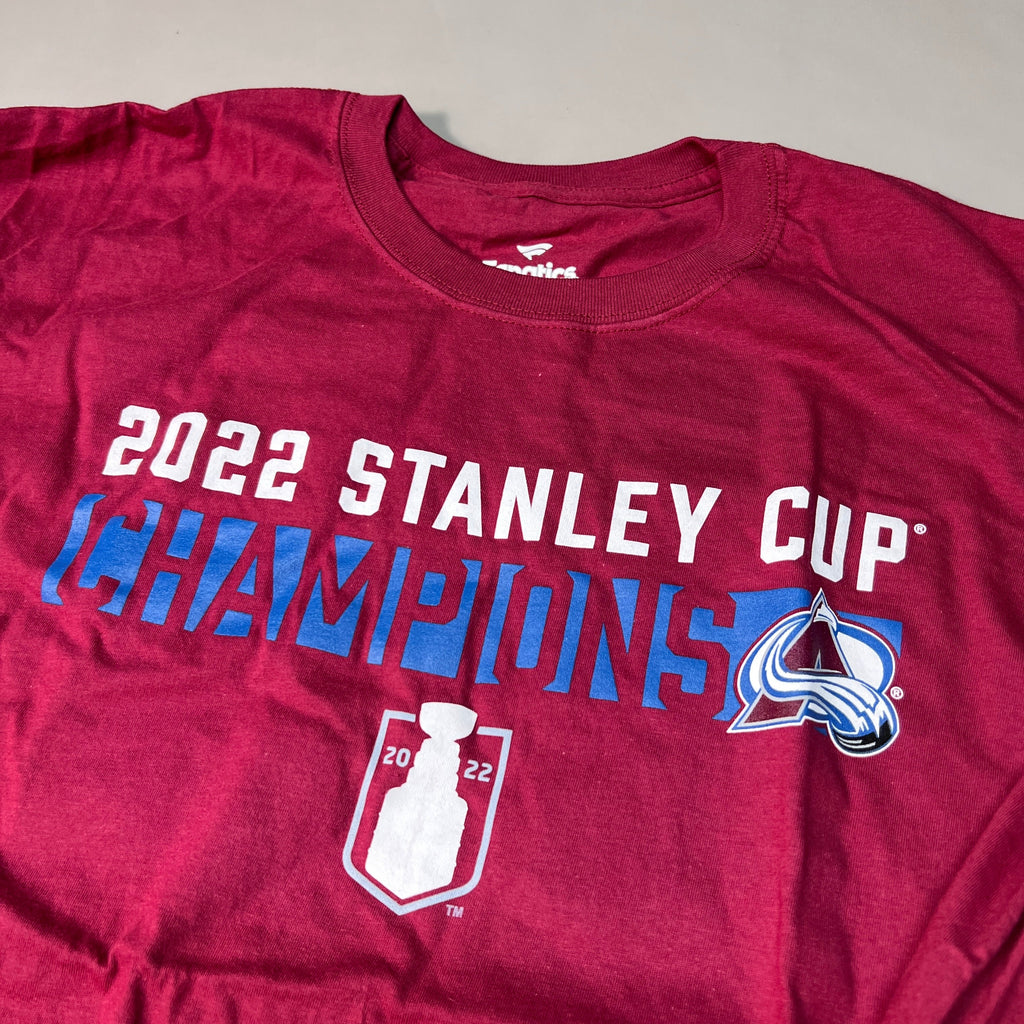 FANATICS 2022 Stanley Cup Champions Colorado Avalanche Long Sleeve T-shirt Sz L Burgundy 058N SC Champs (New)