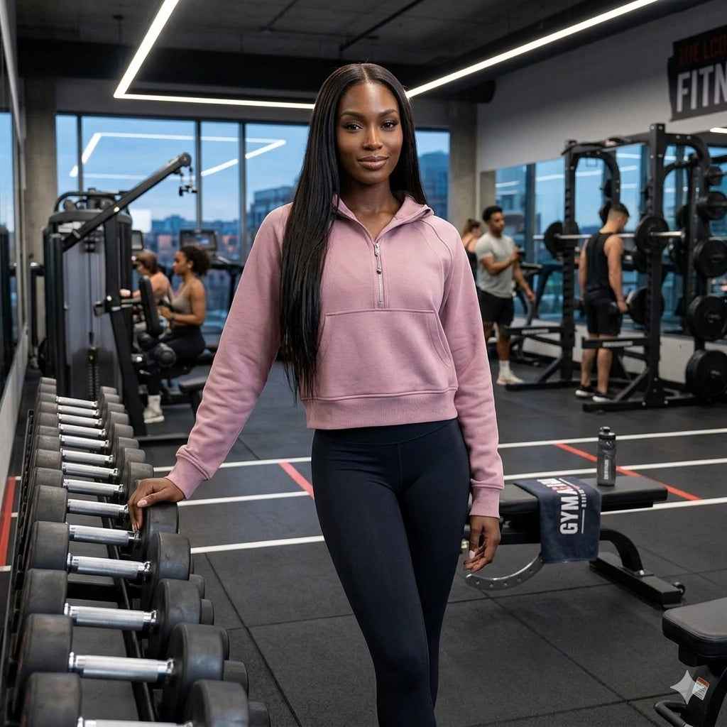 Loki & Ivy Cropped Half-Zip Hoodie