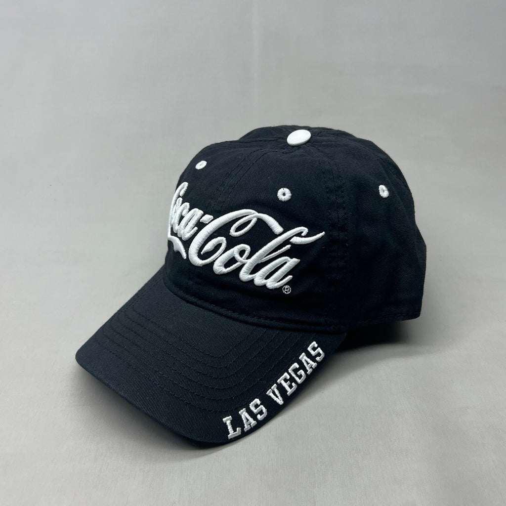 COCA-COLA Las Vegas 1886 Black Script Baseball Cap Fit Sz One Size Black 23633 (New)