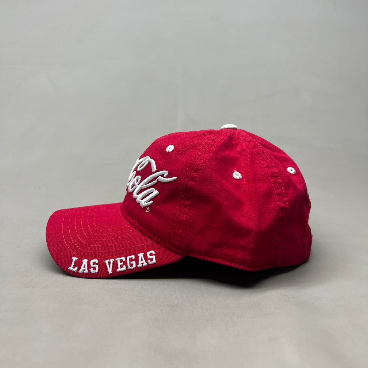 COCA-COLA Las Vegas 1886 Black Script Baseball Cap Fit Sz One Size Red 23633 (New)