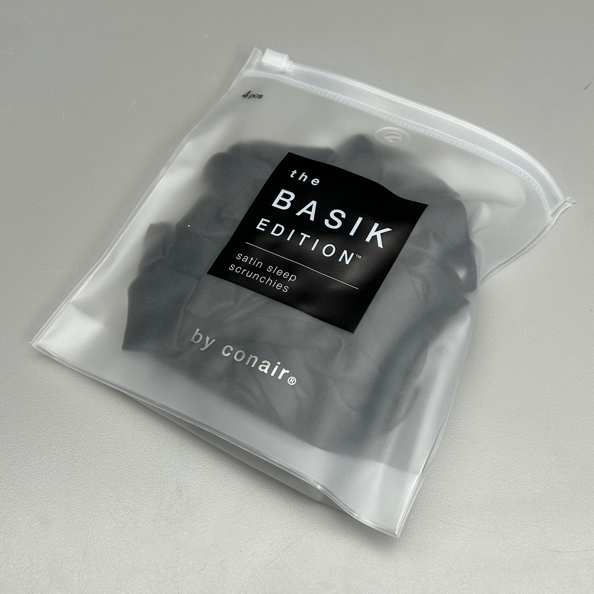 CONAIR 3-PACK! The Basik Edition Satin Sleep Scrunchies Black (New)