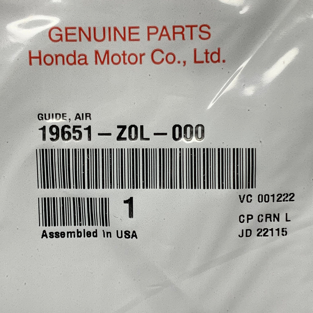HONDA Air Guide Gasket 19651-Z0L-000 for GCV160, GCV190 and GSV190 OEM (New)