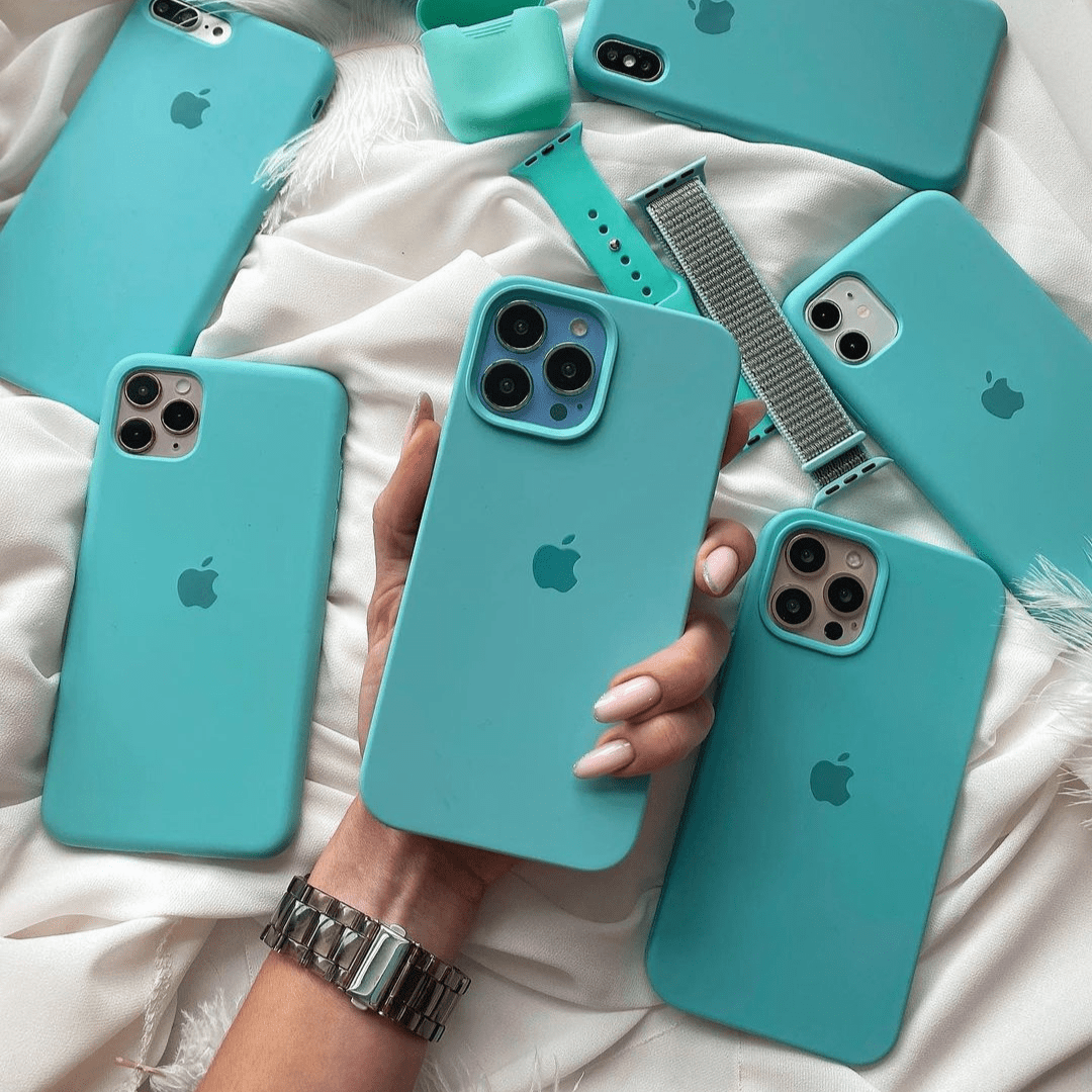 iPhone Silicone Case (Ice Sea Blue)