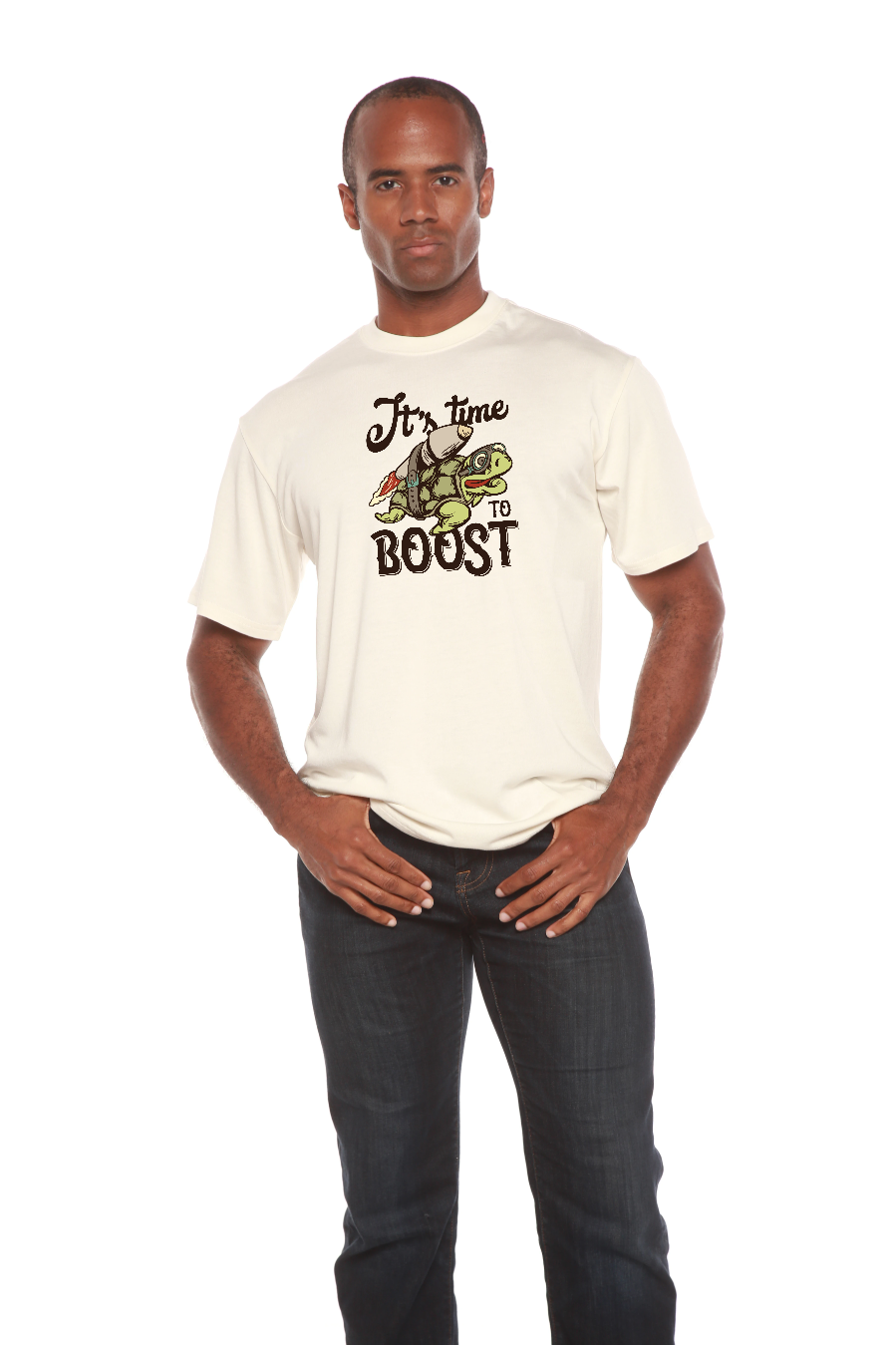 It`s time to BOOST Men's Bamboo Viscose/Organic Cotton Short Sleeve Graphic T-Shirt