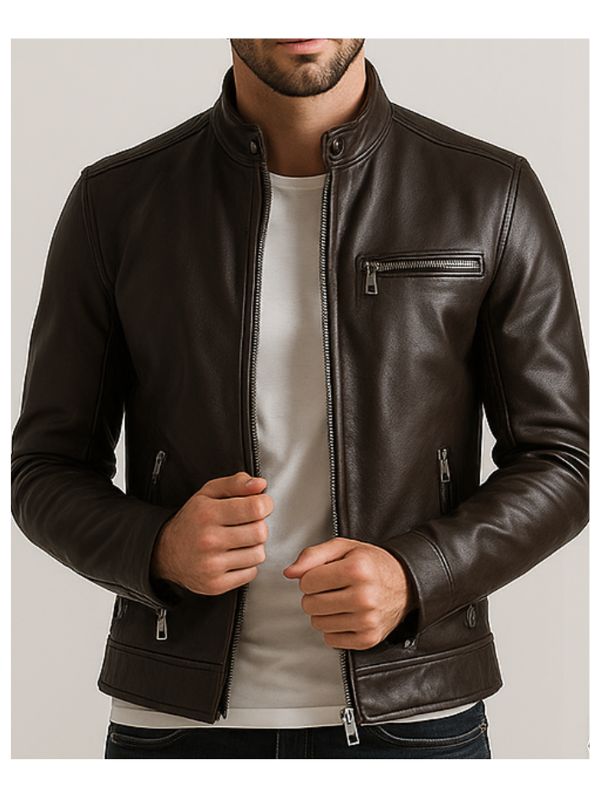 Men's James Brown Leather Biker Jacket