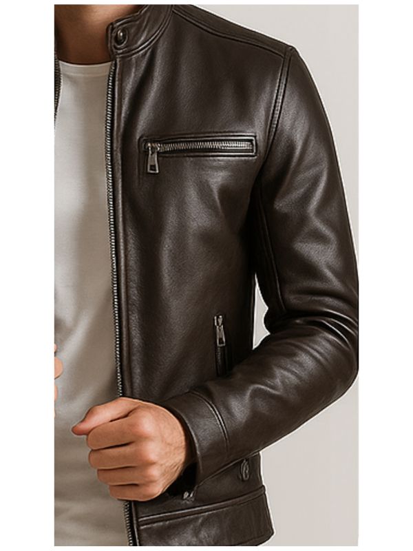 Men's James Brown Leather Biker Jacket