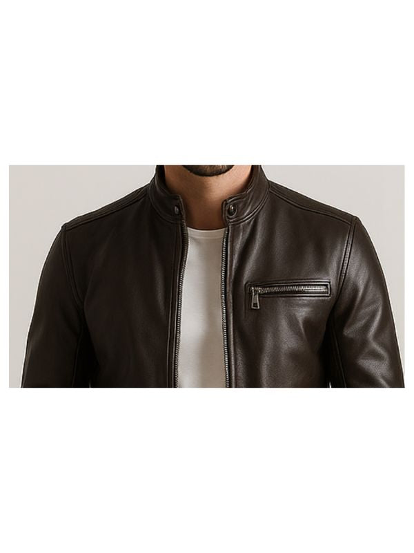 Men's James Brown Leather Biker Jacket