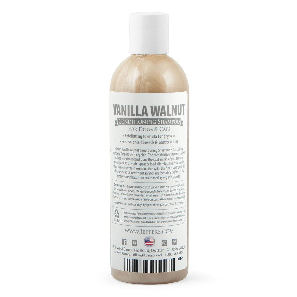 Jeffers Pet Vanilla Walnut Exfoliating Dog & Cat Conditioning Shampoo