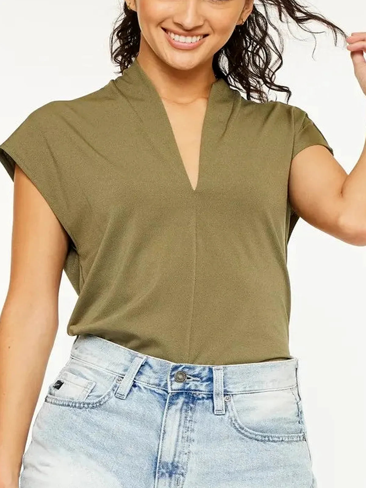 High Rise Raw Hem Denim Shorts in 100% Cotton