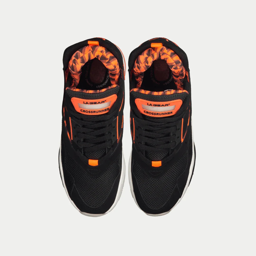 LA Gear Men's Turbo Light-Up Mid | Black x Neon Red
