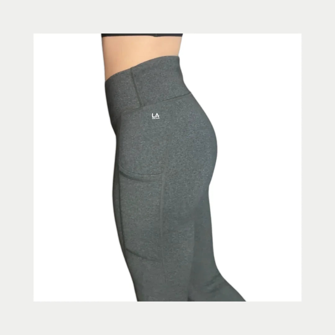 LA Gear Women’s Side-Pocket Yoga Pants | Charcoal
