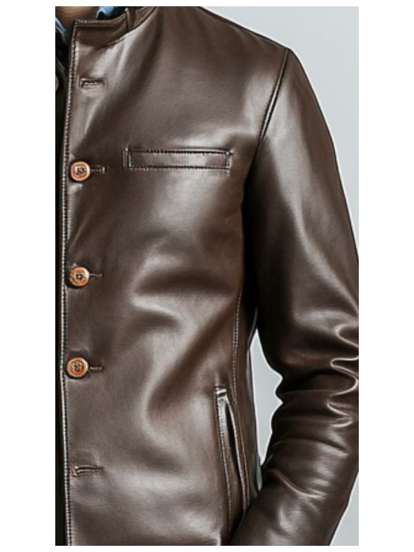 Men's Lucas Brown Leather Biker Jacket