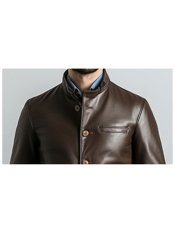 Men's Lucas Brown Leather Biker Jacket