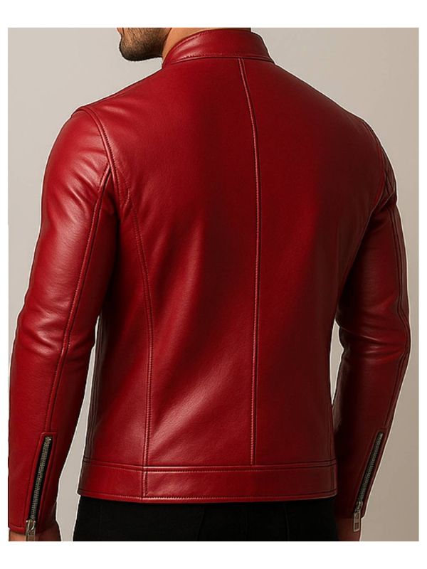Lucas Men's Red Real Leather Jacket