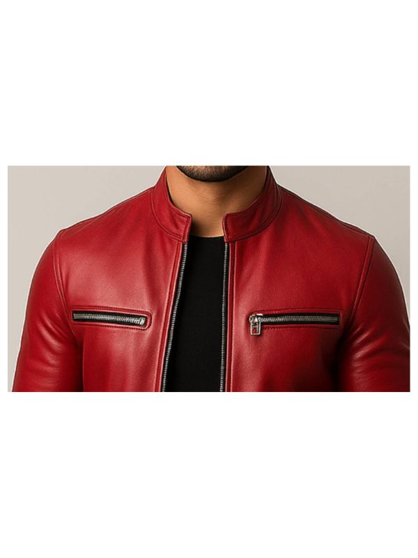 Lucas Men's Red Real Leather Jacket