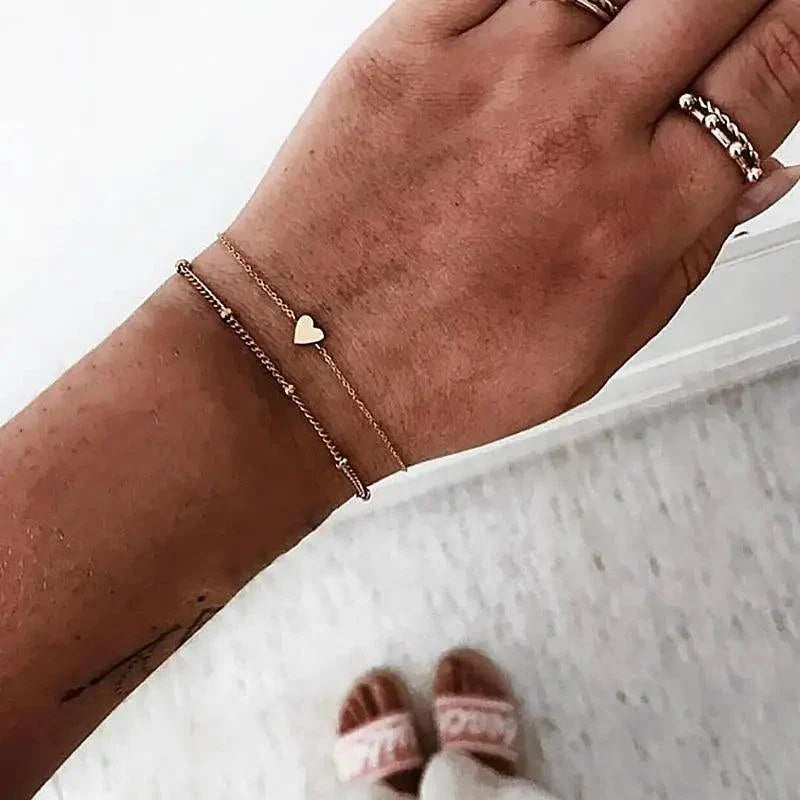 Luxruy Modern Bohemian Gold Color Moon Leaf Crystal Opal Open Bracelet Set for Women In Boho Beach Bangle Jewelry Style