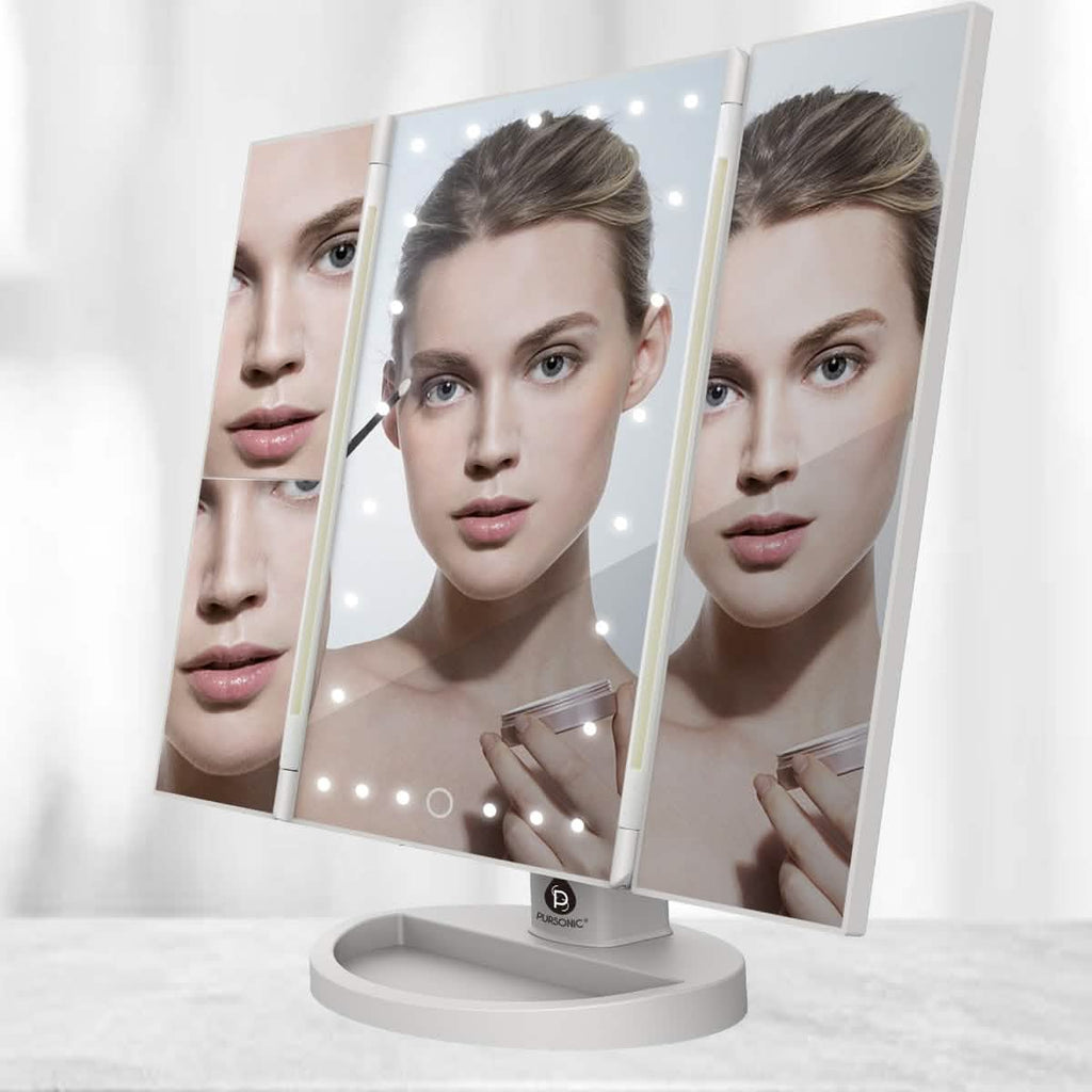 Pursonic 24 LED Tri Fold Vanity Mirror