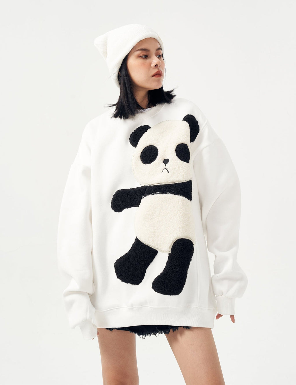 MAR1081 Furry Panda Crewneck
