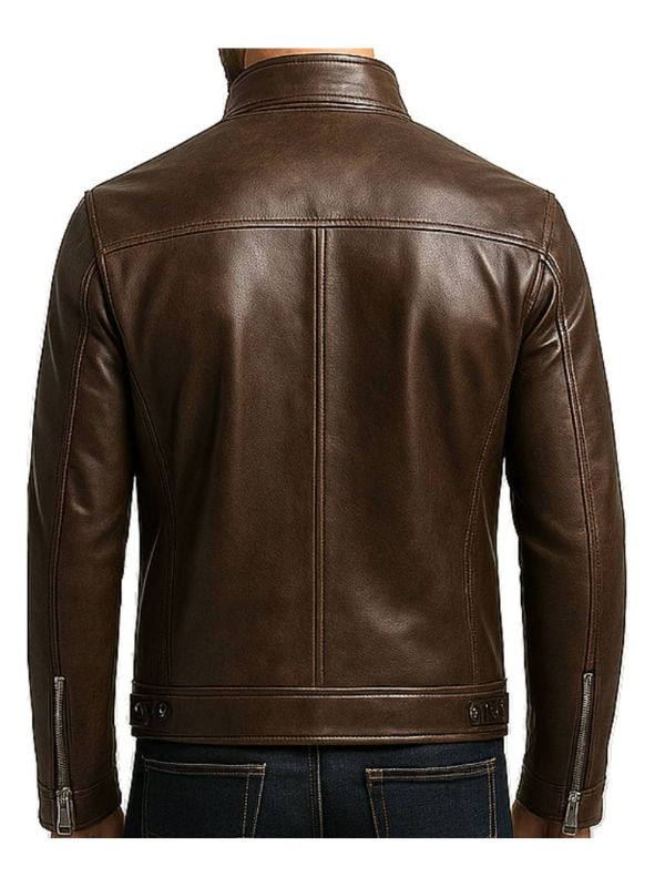 Men's Mateo Brown Leather Biker Jacket