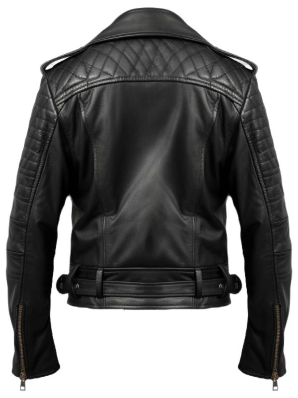 Men's Black Leather Biker Jacket