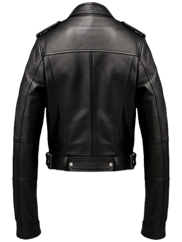 Men's Black Leather Biker Jacket