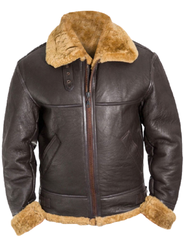 Men's Black Shearling B3 Leather Jacket