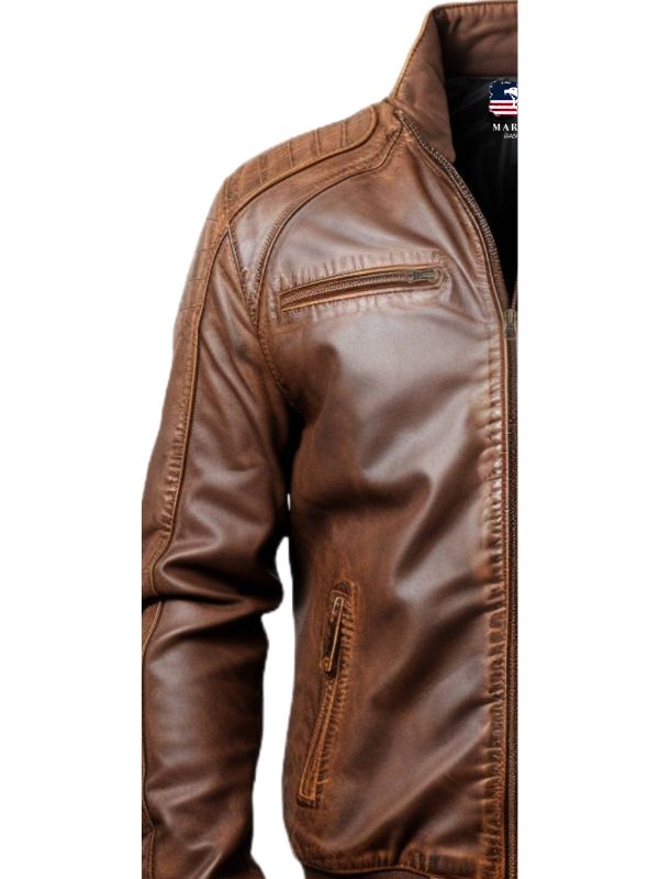 Men's Brown Jordan Leather Bomber Jacket