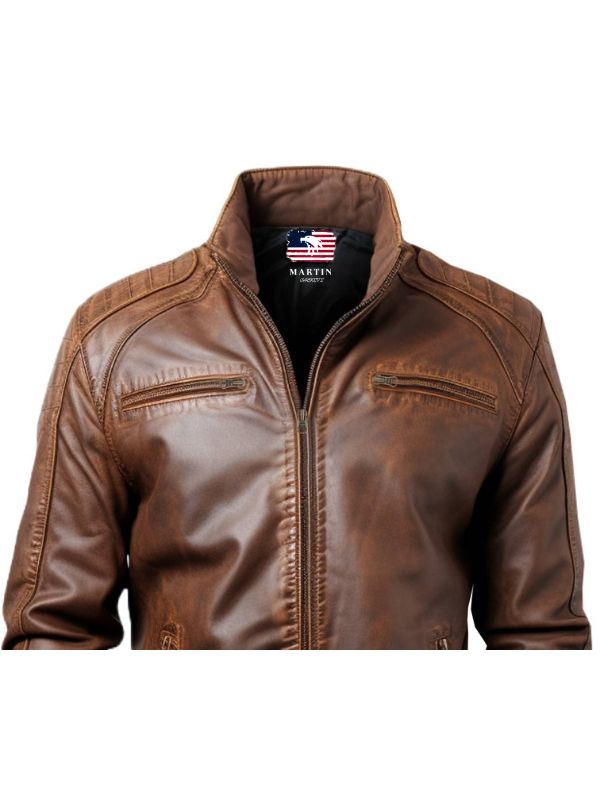 Men's Brown Jordan Leather Bomber Jacket