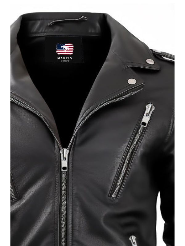 Men's Nifty Black Leather Biker Jacket