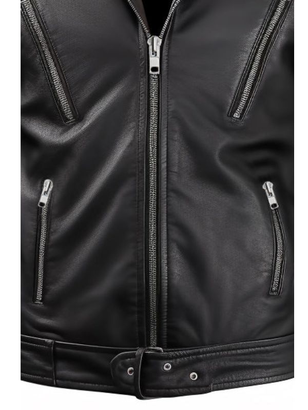 Men's Nifty Black Leather Biker Jacket